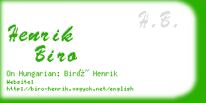 henrik biro business card